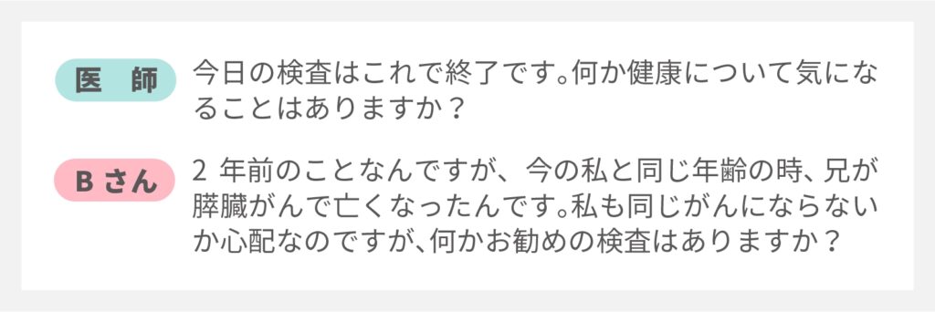 患者から医師への質問例